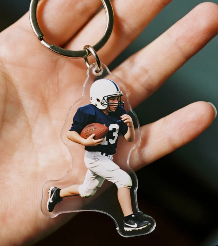 Acrylic Keychain - Youth Football Player Design
