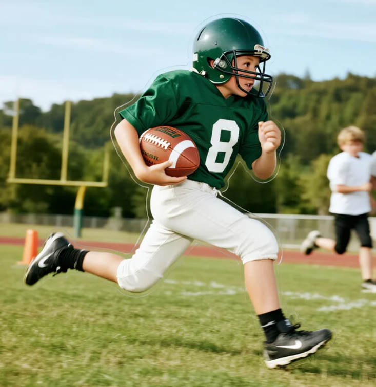 Acrylic Keychain - Youth Football Player Design